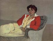 Felix Vallotton The Red Cardigan France oil painting artist